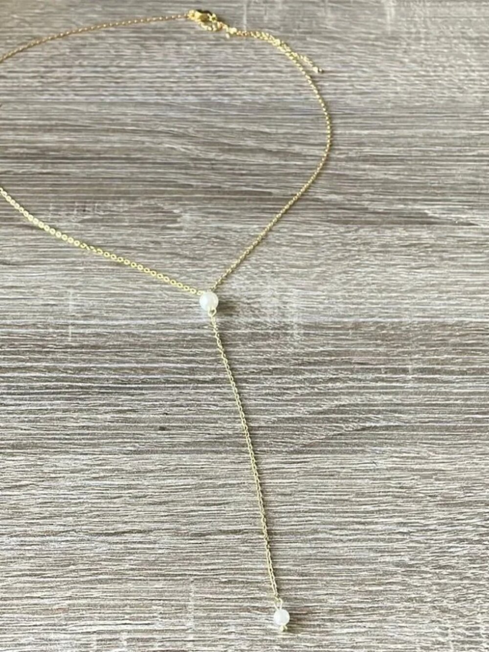 Y shape Pearl Accents necklaceN1021 - Picture 3 of 5